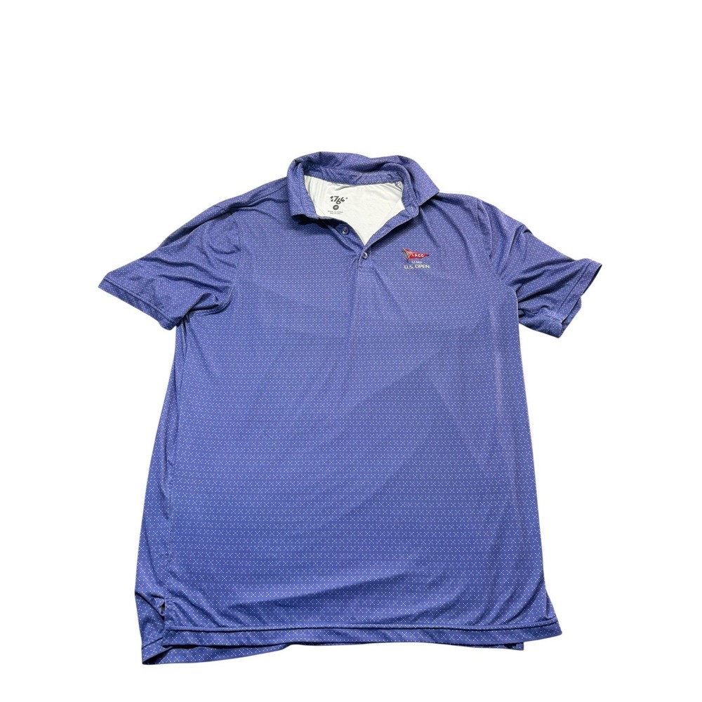 1764 Golf Polo Mens M Blue 123rd US Open LACC 2023 Performance Stretch